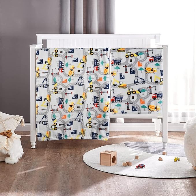 Softan Truck Blanket for Babies, Kids Throw Blanket for Boys and Girls Soft Cozy Flannel, Cute Truck Blanket for Sofa Couch Bed, Soft Plush Warm Receiving for Newborns, 30x40 Inch