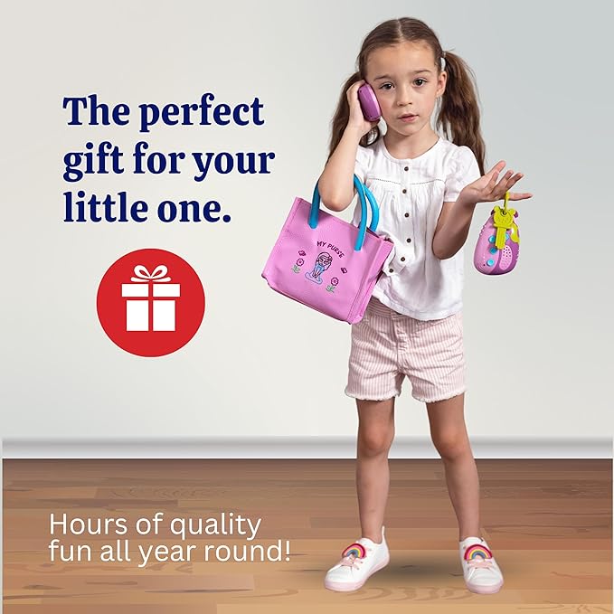 Dress-Up-America Toddler Purse - Pretend Play Purse for Kids - Little Girls Pretend Play Toys | Ages 1, 2, 3 Years Old - My First for Birthdays | Gifts | Party | Christmas