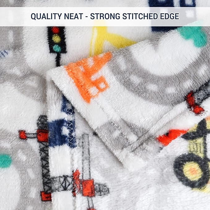 Softan Truck Blanket for Boys, Kids Throw Blanket for Boys and Girls Soft Cozy Flannel, Cute Truck Blanket for Sofa Couch Bed, Christmas Birthday Gift for Kids, 50x60 Inches