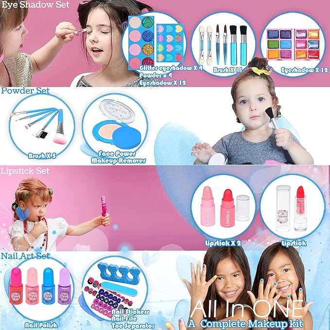 Kids Makeup Sets for Girls - Makeup for Kids, Maquillaje para Niñas, Play Make Up Kit, Best Toys for Little Girl,Princess Toddler Kid Stuff, Ages3456789 10-12 Year Old Girl Birthday Gifts