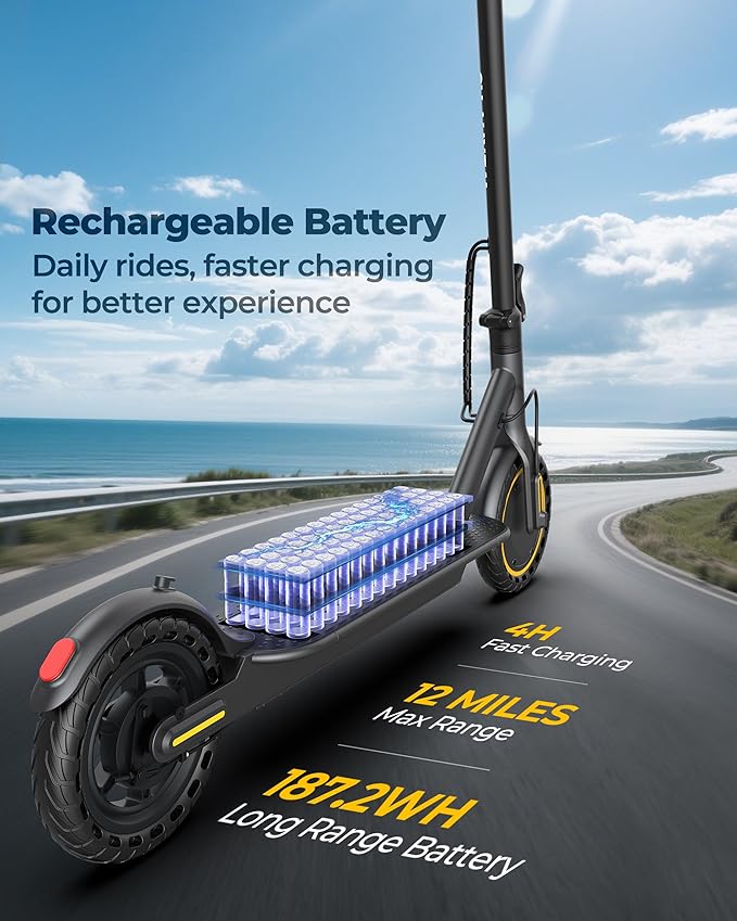 WERHY Electric Scooter, 350W/500W Motor, Top Speed 19/22 mph, Max 16/23/25/28Miles Ranges, Foldable E Scooter for Adults