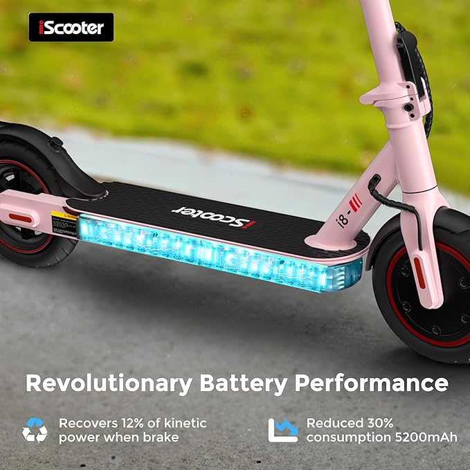 iScooter Electric Scooter for Adults, 23/18/12 Miles Long Range,22/19/18 Mph Top Speed, Commuting Electric Scooter with Cruise Control, Double Braking Systems Escooter for Adults and Teens