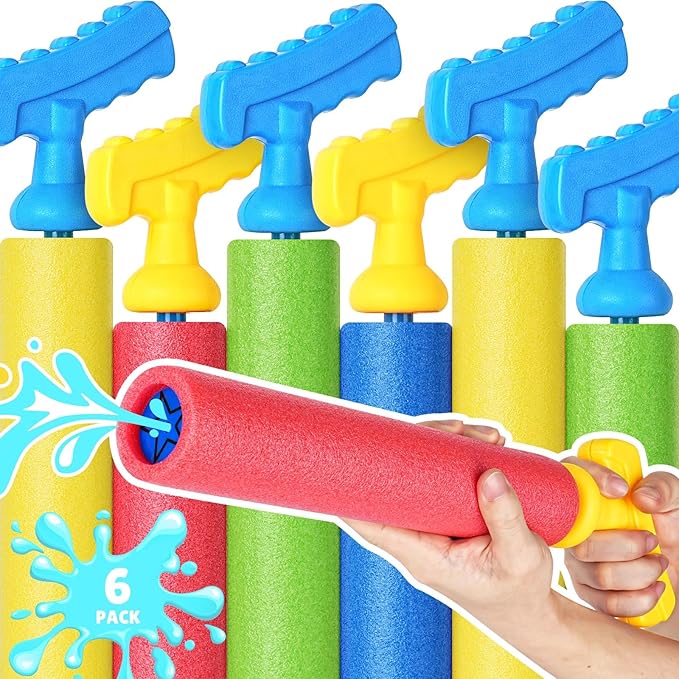 Water Guns 6 Pack Swimming Pool Toys Water Blaster Set 40 Ft Range Beach Summer Party Outdoor Water Toys for Boys Girls Adults Kids Age 3-12 Years Old