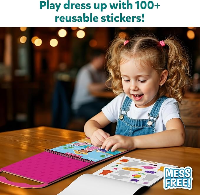 Skillmatics Reusable Sticker Activity Book - Peelies, 100+ Reusable Stickers, 6 Pictures, Mess-Free Fun for Kids, Creative Play & Travel Toy, Gifts for Ages 3, 4, 5, 6, 7