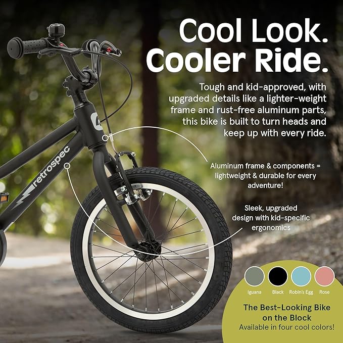 Retrospec Koda Plus Kids Bike for Boys & Girls Ages 4-6 Years - 16" Children's Bicycle, Adjustable Seat & Handlebars