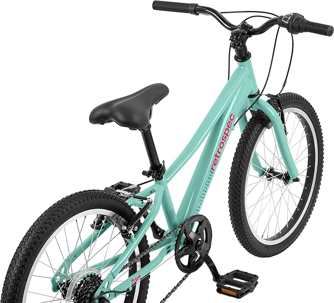 Retrospec Dart 20 & 24 Inch Kids Bike - 7-Speed Hybrid Bicycle for Ages 6-11 with 29in All-Season Tires & Shock Absorption - Adjustable Height Youth Bike with V-Brakes & Smooth Gear Shifting