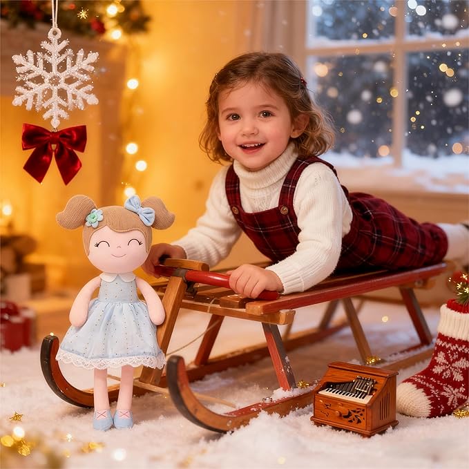 Gloveleya Baby Doll Girl Gifts Cloth Dolls Plush Toy Light Blue