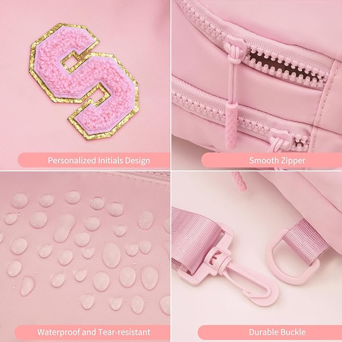 Birthday Gift for 5 6 7 8 9 10 11 12 13 14 15 16 Year Old Girls Fanny Pack Crossbody Bags for Women,Cute Trendy Stuff - Peach,S