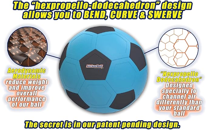 Kickerball - Curve and Swerve Soccer Ball/Football Toy - Kick Like The Pros, Great Gift for Boys and Girls - Perfect for Outdoor & Indoor Match or Game