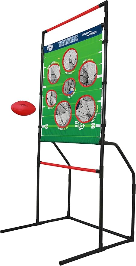 Sport Squad Endzone Challenge 2-in-1 Football and Flying Disc Toss - Backyard and Lawn Game for Indoor and Outdoor Use - Practice your Throwing Skills with this Football Target Carnival Game
