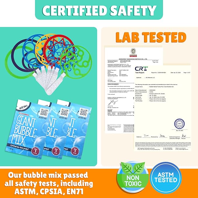 Giant Bubble Wands - Bubbles for Kids, Giant Bubbles, Bubble Toys, Large Blowing Rings, Variety Shapes Set for Big Soap Bubbles, Includes Huge Bubble Mix Solution Kit 19 Pack