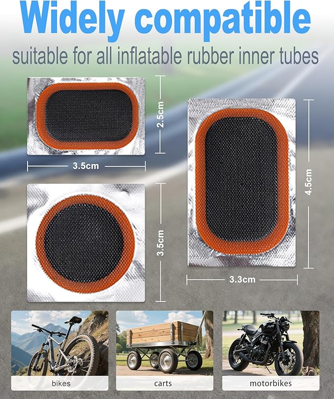 Bike Tire Repair Kit, Bicycle Tire Repair Kit with High-Strength Bike Tire Levers, Bike Tire Patch and Tire Repair Glue, Bike Tube Patch Kit for Mountain and Road Bikes