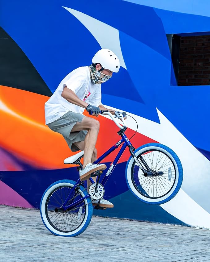 Freestyle BMX Bikes 20 Inch Kids Bicycle with 4 Pegs for 8-15 Years Old Teens, Boys, Girls, Beginner-Lever Riders,Multiple Colors