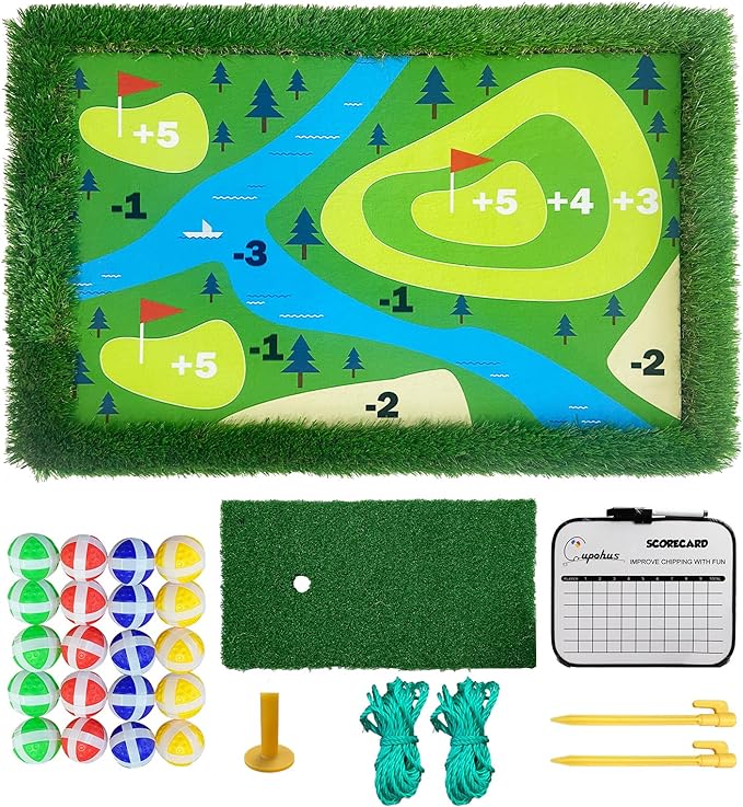 Cupohus Stable Floating Golf Green for Pool-35"x 24" Floating Chipping Green Practice Mat, Adult Fun Backyard Water Golf Games Gift, Support Training Competition for 4 Golfers (Hard Model)