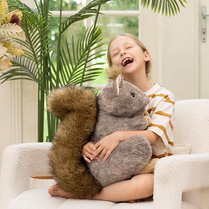 MaoGoLan Giant Squirrel Stuffed Animal,17.7" Realistic Squirrel Plush Toys with Cute and Fluffy Tails,Big Stuffed Squirrel Gift for Forest Animal Lover,Girls,Boys,Kids,Baby Shower