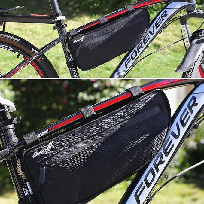 Large Bike Frame Bag - Waterproof Bicycle Triangle Frame Bag Under Top Tube Pouch Storage Bag for Adult Cycling Road Mountain Bike Bicycles