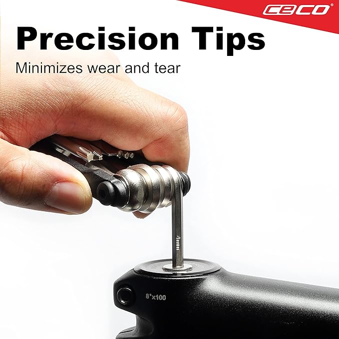 CECO-USA 10 Function Bike Tool – Bicycle Multi tool – Heavy Duty, Compact Pocket Sized, Lightweight – High Strength CR-V 6150 Tool Steel – Easy To Carry