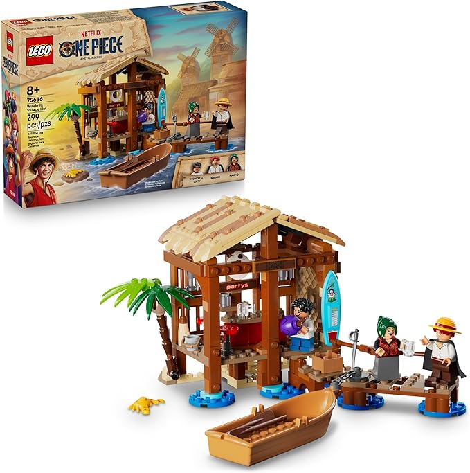 Lego ONE Piece Windmill Village Hut Building Blocks - Pretend Play Building Toy for Boys & Girls, Ages 8+ - Toy Figures & Playset for Anime Fans - Gift Idea for Birthdays - 75636