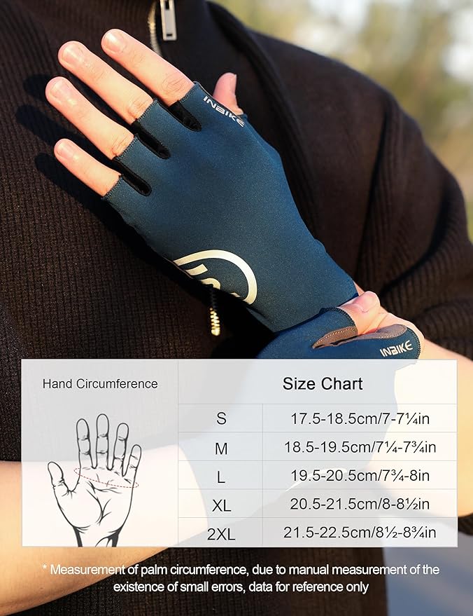 INBIKE Cycling Gloves for Men Women, Breathable Bike Gloves Lightweight Half Finger Biking Glove Mountain Road Bicycle