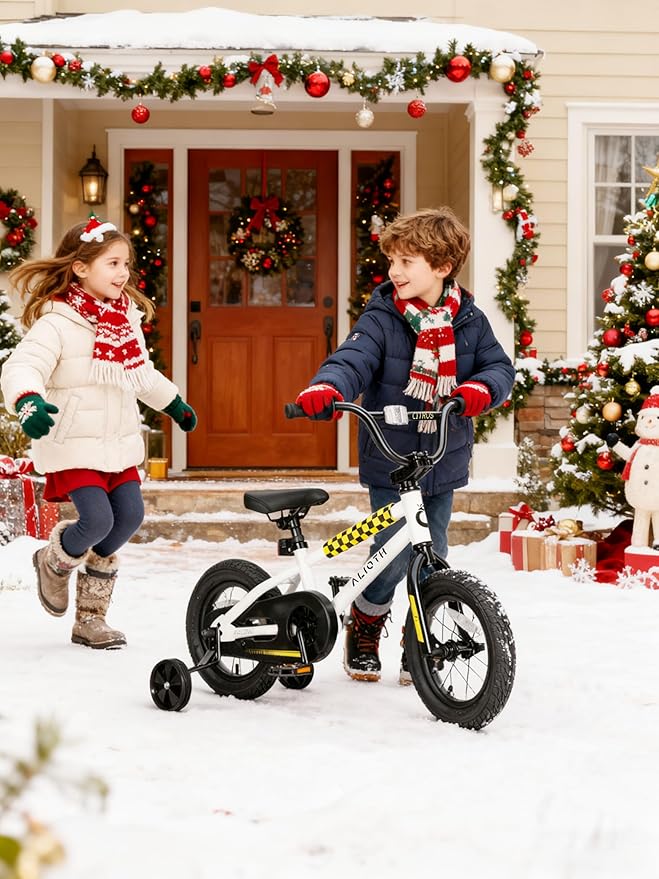 12 14 16 20 Inch Kids Bike BMX Style Bicycle with Training Wheels for 2-14 Years Old Toddlers Boys Girls Coaster Brake Multiple Colors