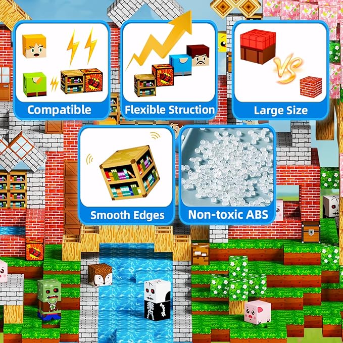 150PCS Magnetic Blocks, Stacking Magnets for Kids, Toy for Learning Toys, STEM Travel Magnet Building Toys for Toddlers