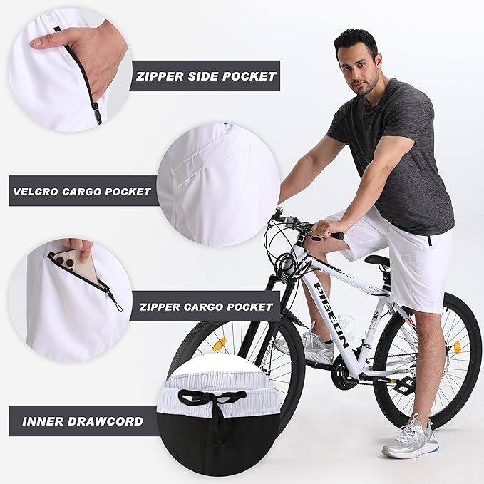 Men's Mountain Bike Shorts 3D Padded Baggy Bicycle Riding Cycling Shorts Quick Dry Lightweight Biking Shorts