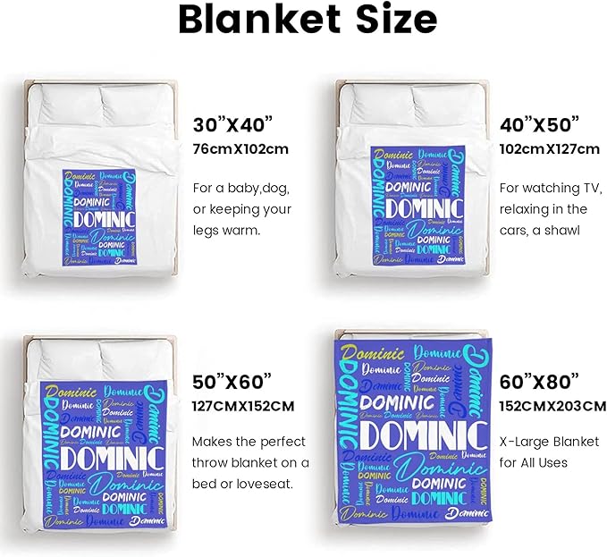 Dr.TOUGH Personalized Name Blanket Personalized Blanket for Adult Kids Flannel Customized Personalized Blankets and Throws