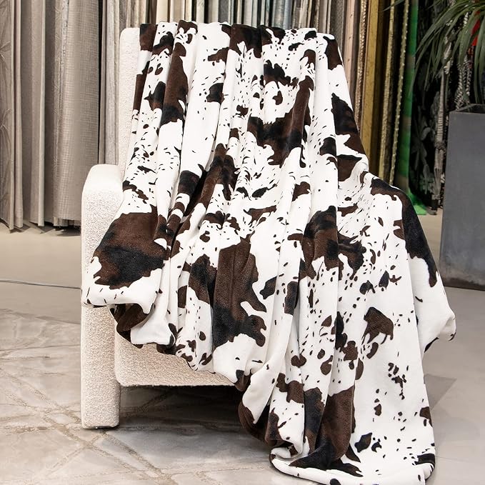 Cow Blanket for Kids 40x50 Inches - Ultra-Soft Fleece Bedding for Boys Girls, Lightweight Nursery Stroller Blanket, Cute Animal Print Throw for Car Seat Couch