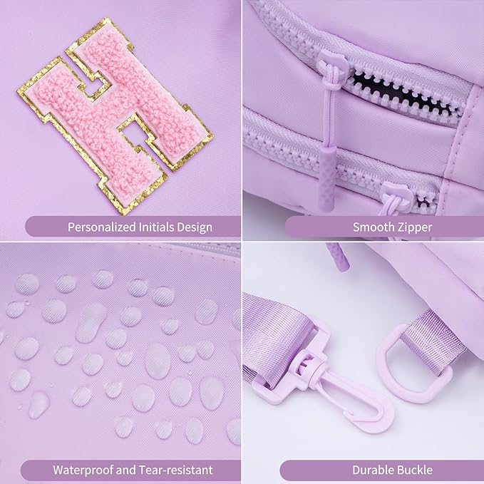 Birthday Gift for 5 6 7 8 9 10 11 12 13 14 15 16 Year Old Girls Fanny Pack Crossbody Bags for Women,Cute Trendy Stuff - Lavender,H