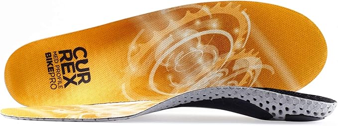 CURREX BikePro Insoles for Cycling, Bicycle & Motorcycle Riding – Arch Support Shoe Inserts w/Metatarsal Pads, Helps Reduce Fatigue + Improve Stability & Fit – for Men & Women – Medium Arch, Medium
