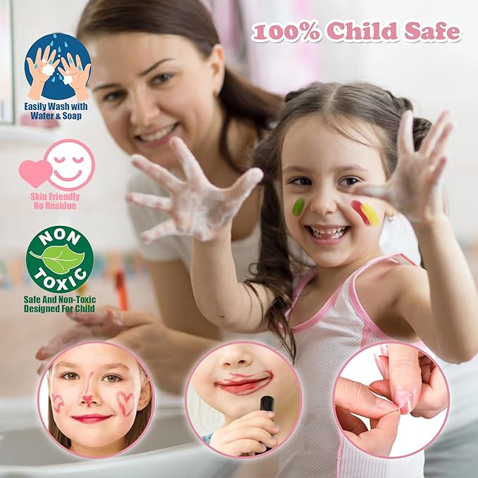 Kids Washable Makeup Girls Toys - Real Makeup Kit for Little Girls, Kid Make up Set for Toddlers Children Princess Dress Up Christmas Birthday Gifts Toys for 3 4 5 6 7 8 9 10 11 12 Year Old Girls