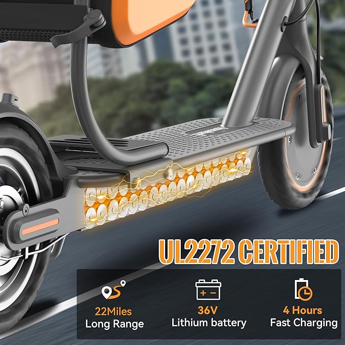 Electric Scooter for Adults, Folding E Scooter with 350W/500W Motor 16/21 Mph Top Speed, Max 19-23 Miles Long Range, 8.5''/10'' Solid Tires Commuting Scooters with Dual Brakes System, APP