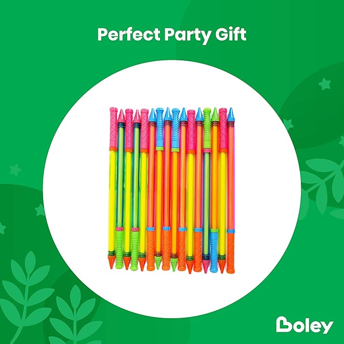 Boley Crayon Water Blasters - 16 Pack 23" Super Soaker Water Guns for Kids & Adults - Big Pool Party Game Set, Colorful Squirt Guns, Outdoor Fun, Summer Toys for Beach, Backyard, BBQ, and More