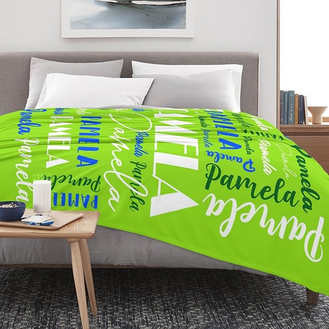 Name Blanket Personalized Blanket for Adult Kids Flannel Customize Throw Blanket Custom (Color 23, 50 x 60 Inches)