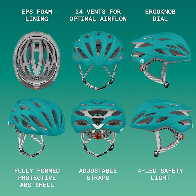 Retrospec Silas Adult Bike Helmet with Light for Men & Women - Lightweight, Comfortable