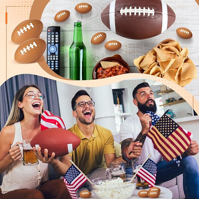 Blulu 50 Pack Mini Football Bulk 2.17" Foam Football Party Favor Sports Stress Ball Small Foam Ball for Back to School Homecoming Game Team Birthday Party Bag Gift Filler