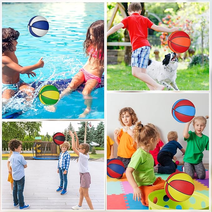 Wettarn 12 Pcs Mini Basketballs for Kids - Size 3 Colorful Rubber Basketball Bulk with Pump for Mini Hoop, Indoor Outdoor Practice, Game, Back to School Party, 7 Inch