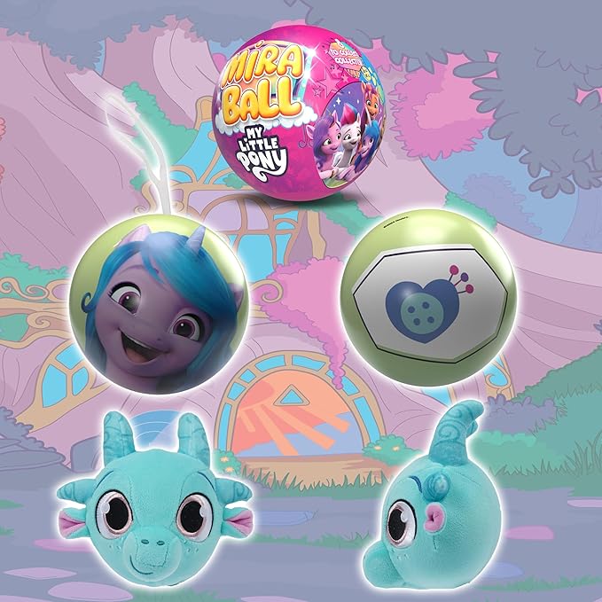 My Little Pony Plush Mystery Ball with Stickers & Fidget Toys - Plushies Blind Box Cute Figures, Stuffed Animal Collectible Toys, Gifts, Prizes for Kids, Ages 3+ (2-Pack)