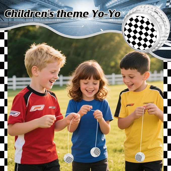 24 Pack Racing Car-Themed LED Light Up Yo Yo Balls Party Favors, Back to School Gifts, LED Lighted Yo Yo Bulk Toys for Boys Girls Birthday Classroom Rewards