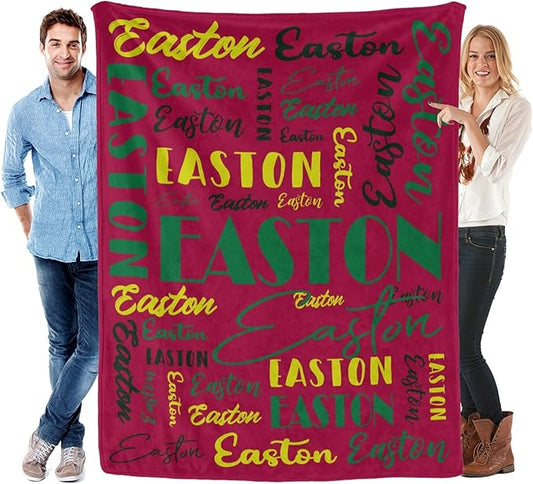 Name Blanket Personalized Blanket for Adult Kids Flannel Customize Throw Blanket Custom (Color 15, 50 x 60 Inches)