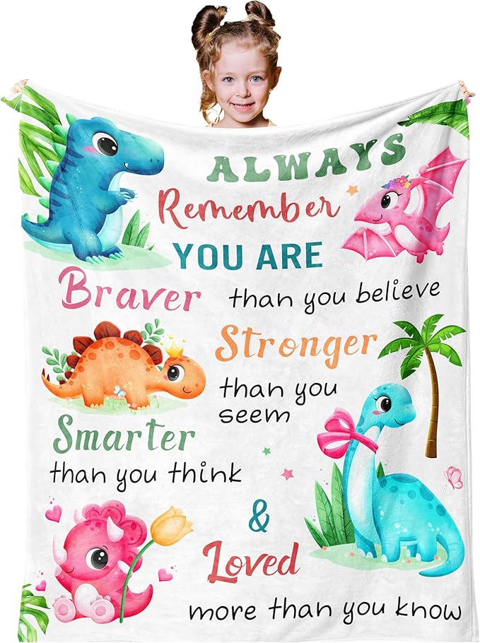 Dinosaur Christmas Blanket, Dinosaur Gifts for Girls/Boys 50"X40", Birthday Gift for Kids Teens Who Like Dinosaurs