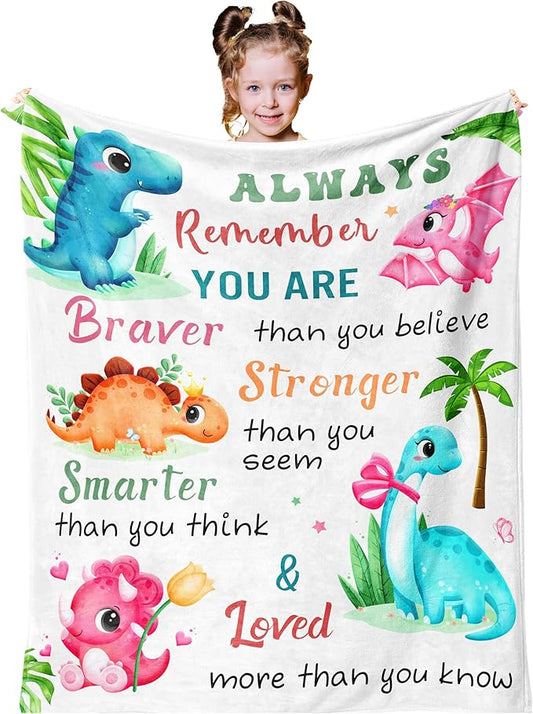 Dinosaur Christmas Blanket, Dinosaur Gifts for Girls/Boys 50"X40", Birthday Gift for Kids Teens Who Like Dinosaurs