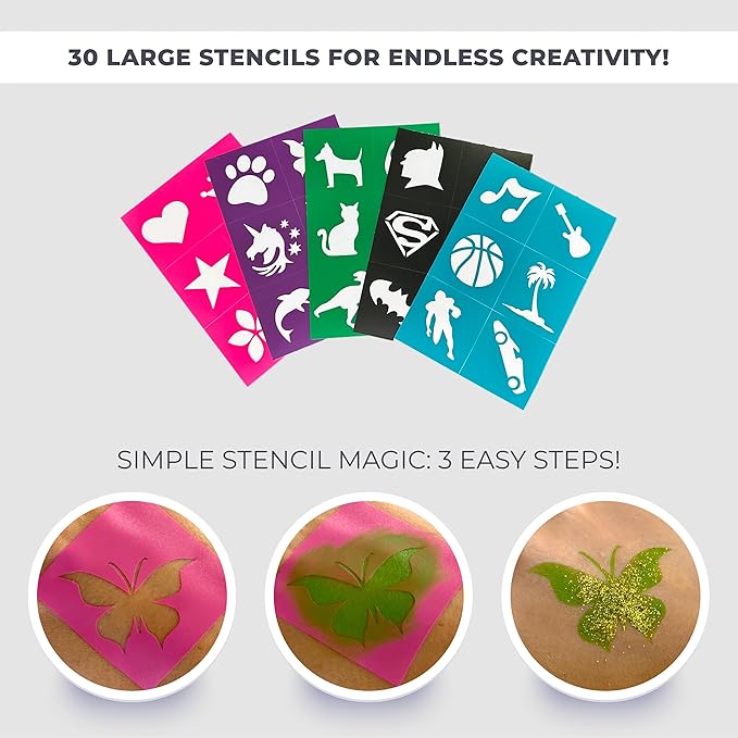 Face Painting Kit for Kids - 26 Colors Face Paint Kit, Non-Toxic and Hypoallergenic, Stencils, Book, and Professional Halloween Makeup Kit - Safe and Easy to Use Face Paint Kit for Kids