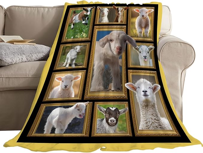 Sheep Blanket Fleece Soft Warm Plush Sheep Animal Throw Blanket Lightweight Plush Fuzzy Cozy Cute Lamb Blankets for Lover Kids Adult Suitable for Couch Sofa Bed 80"X60"