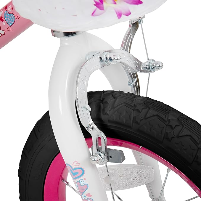 JOYSTAR Angel Girls Bike for Toddlers and Kids Ages 2-13 Years Old, 12 14 16 18 20 Inch Kids Bike with Training Wheels & Basket, 20 24 Inch Girls Bicycle with Handbrake & Kickstand