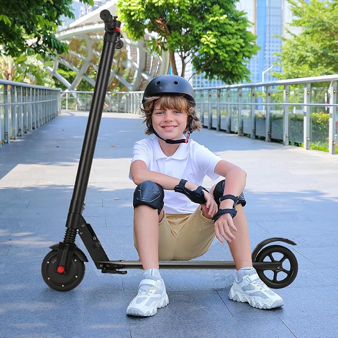 Caroma Electric Scooter for Kids Ages 6-14, 250W/180W/150W Motor & 15 Mph, 85 Mins Ride Time, Adjustable Height & Speed, LED Display, Kids Electric Scooter, Best Gifts for Boys & Girls