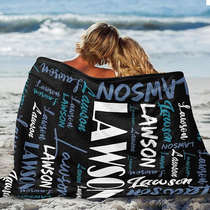 Dr.TOUGH Personalized Name Blanket Personalized Blanket for Adult Kids Flannel Customized Personalized Blankets and Throws