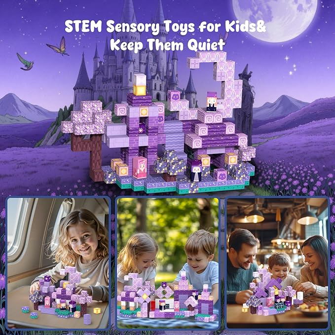 Magnetic Blocks-120PCS Ocean Quest Set，Magnetic Building Blocks Kids Toys for Ages 3 4 5 6 7 8-13 Birthday Gifts，STEM Montessori Sensory Toys for 3+ Years Old Boys & Girls