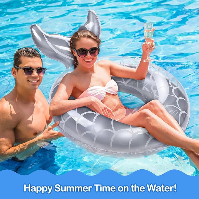 MoKo Inflatable Swimming Ring, Cute Pool Float Tube Decorations Swim Tubes Outdoor Pool Beach Water Floats Party Supplies Floaties