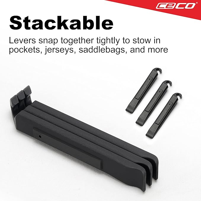 CECO-USA Bike Tire Removal Lever – Remove and Repair Bicycle Tires - 3 Piece Set – Easy to Use – Slim, Compact, Lightweight – Nylon Reinforced with Glass Fiber for Strength